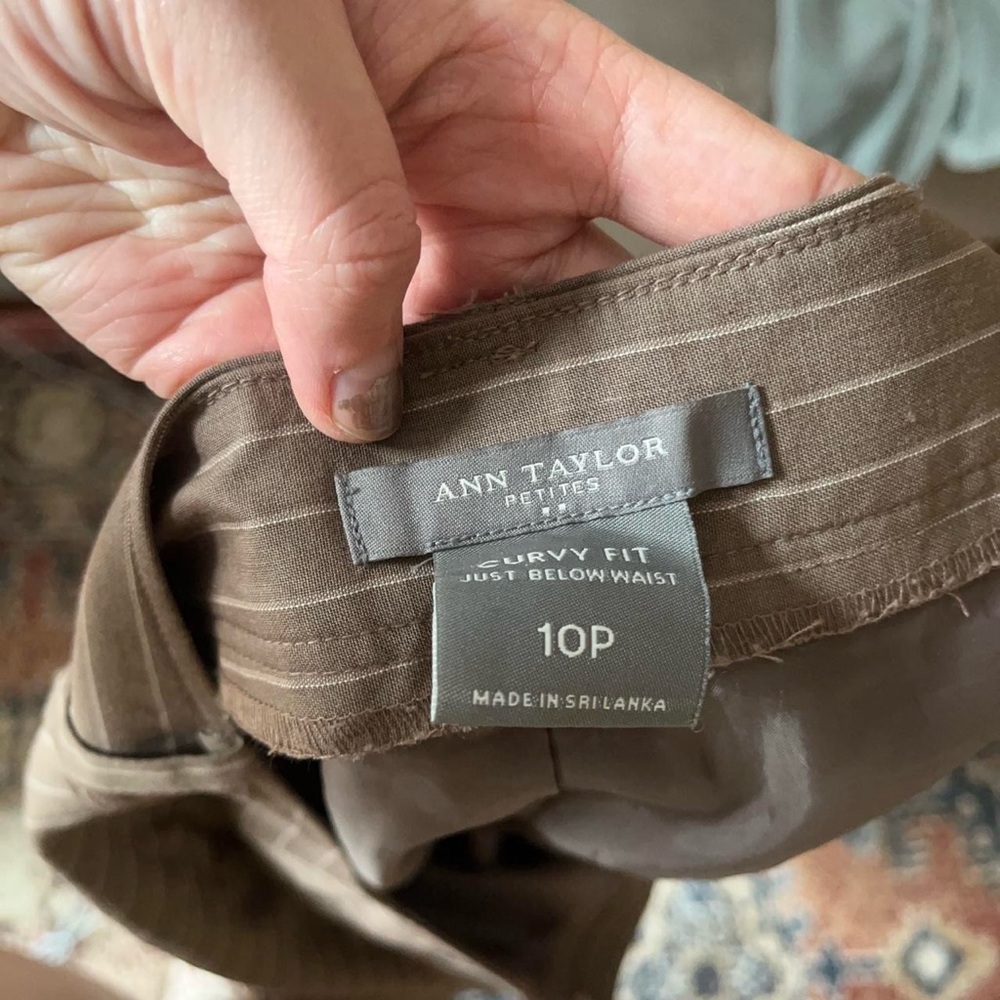 Ann Taylor Men's Taupe Striped Dress Pants - Picture 6 of 6